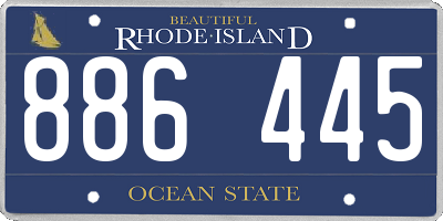 RI license plate 886445