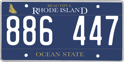 RI license plate 886447
