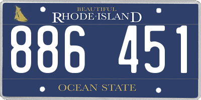 RI license plate 886451