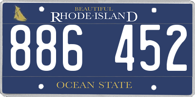 RI license plate 886452