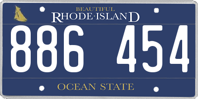 RI license plate 886454