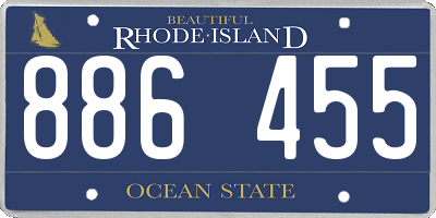 RI license plate 886455