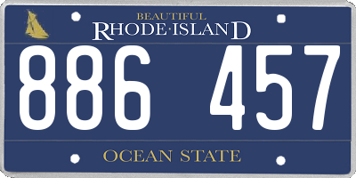 RI license plate 886457