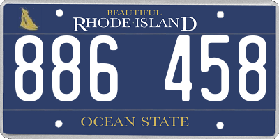 RI license plate 886458