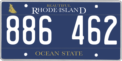 RI license plate 886462