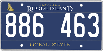 RI license plate 886463