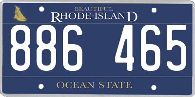 RI license plate 886465