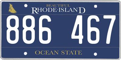 RI license plate 886467