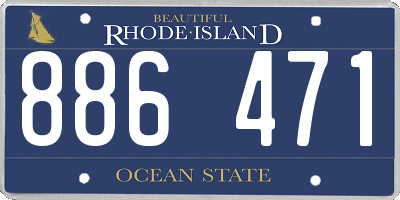 RI license plate 886471