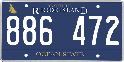 RI license plate 886472