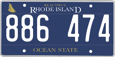 RI license plate 886474