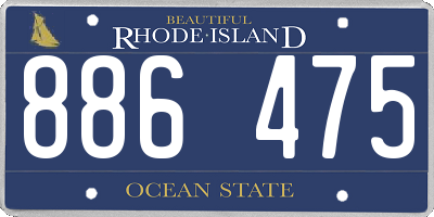 RI license plate 886475