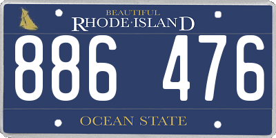 RI license plate 886476