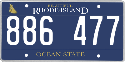 RI license plate 886477