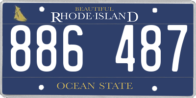 RI license plate 886487