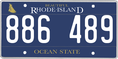RI license plate 886489