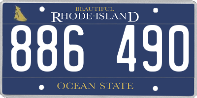 RI license plate 886490