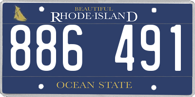 RI license plate 886491