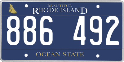 RI license plate 886492
