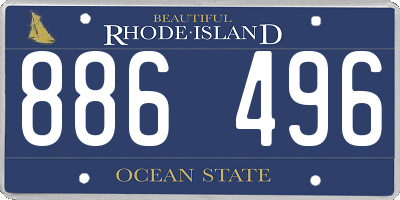 RI license plate 886496