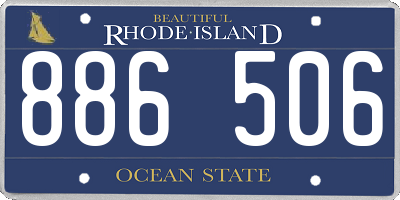 RI license plate 886506