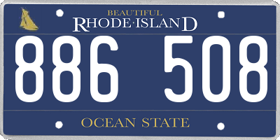 RI license plate 886508