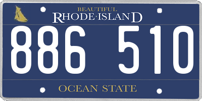 RI license plate 886510