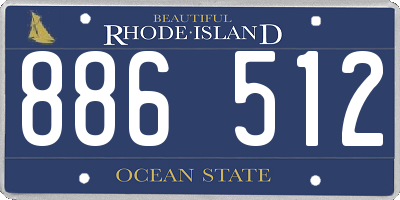 RI license plate 886512
