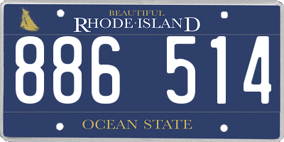 RI license plate 886514