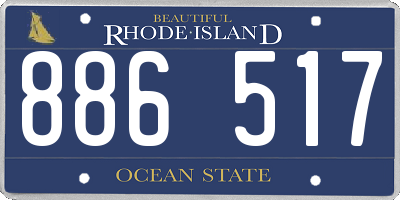 RI license plate 886517