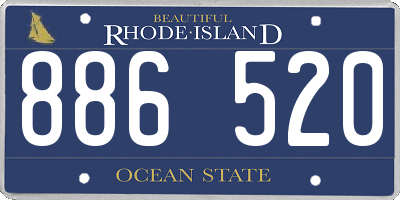 RI license plate 886520