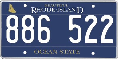 RI license plate 886522