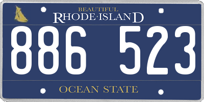 RI license plate 886523