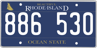 RI license plate 886530