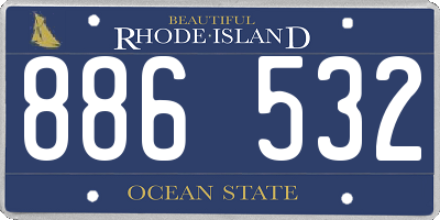 RI license plate 886532