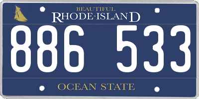 RI license plate 886533