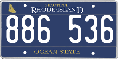 RI license plate 886536