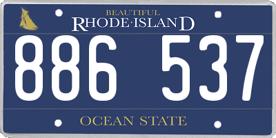 RI license plate 886537