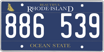 RI license plate 886539