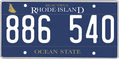 RI license plate 886540