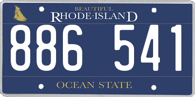 RI license plate 886541