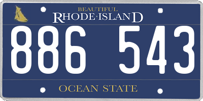RI license plate 886543