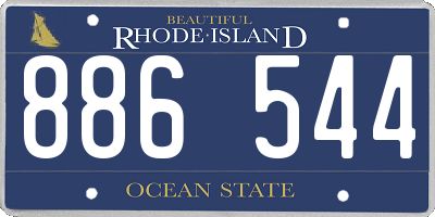 RI license plate 886544