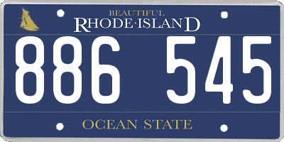 RI license plate 886545