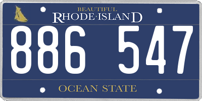 RI license plate 886547