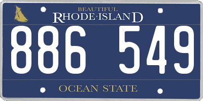 RI license plate 886549