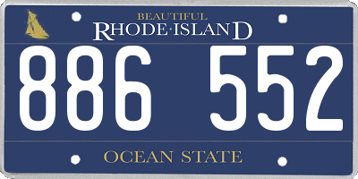 RI license plate 886552