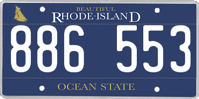 RI license plate 886553