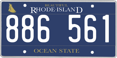 RI license plate 886561