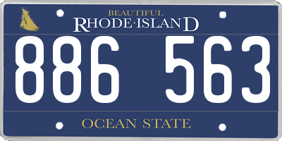 RI license plate 886563